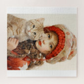 PETITE FILLE ET CHAT JIGSAW PUZZLE (Horizontal)