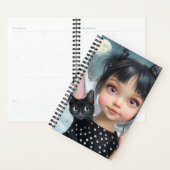 Petite fille et chat noir (Devant avec enveloppe)