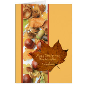 Petite-fille et mari bon thanksgiving érable