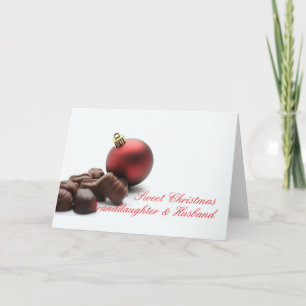 Petite-fille et mari Joyeuse carte de Noël