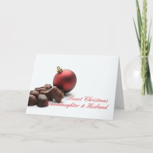 Petite-fille et mari Joyeuse carte de Noël (Devant)