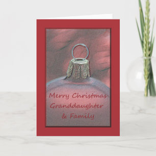 Petite-fille et sa famille Joyeuse carte de Noël