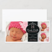 Petite fille Faire-part de naissance photo Monogra (Devant / Derrière)