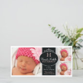 Petite fille Faire-part de naissance photo Monogra (Debout devant)