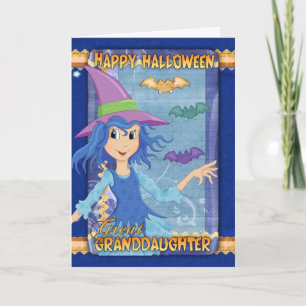 petite-fille halloween carte de voeux