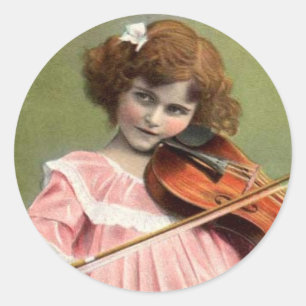 Petite fille jouant Sticker Violiin
