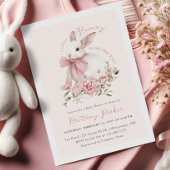 Petite fille lapin Baby shower Invitation