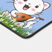 Petite fille mignonne et chat avec fleurs (Coin)