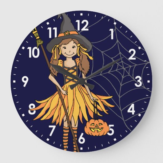 petite fille mignonne horloge murale halloween (Recto)