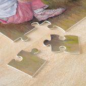 Petite fille nourrir poulets Puzzle d'art original (Côté)