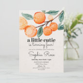 Petite fille orange invitation d'anniversaire (Debout devant)