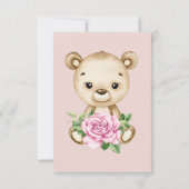 Petite fille ours carte de remerciements (Dos)