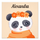 Petite fille Panda Orange Photo Imprimer (Devant)