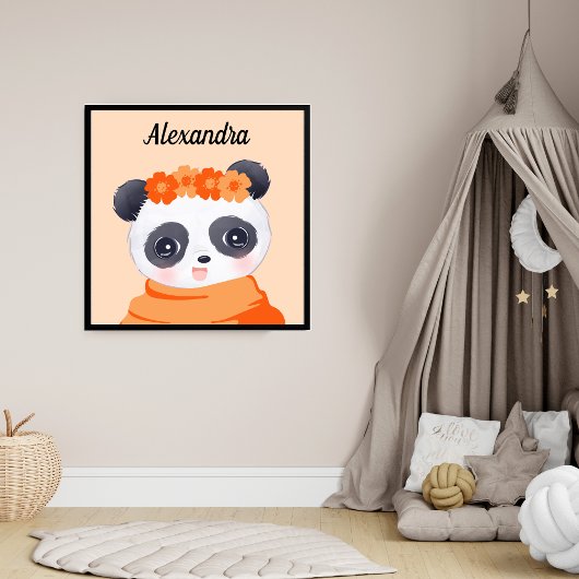 Petite fille Panda Orange Photo Imprimer