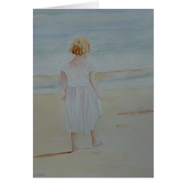 Petite fille par la carte d'art de mer (Devant)