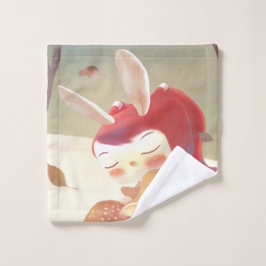 Petite fille perdue dans la forêt (Gant de toilette)