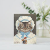 Petite fille pleit voor chat briefkaart (Staand voorkant)