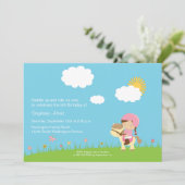 Petite fille qui fait une invitation à une fête d' (Debout devant)