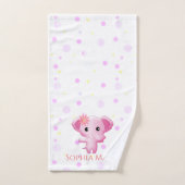 Petite fille rose adorable Eléphant (Serviette à main)