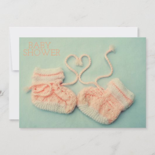 Petite fille rose bottes douche photo invitation (Devant)