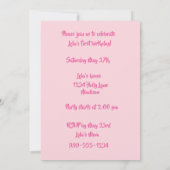 Petite fille rose Chihuahua Invitation anniversair (Dos)