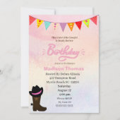 Petite fille rose Invitation Anniversaire (Devant)