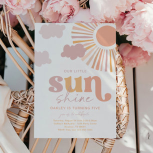 Petite fille soleil Invitation d'anniversaire