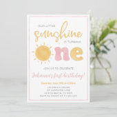 Petite fille Sunshine Invitation de fête d'anniver (Debout devant)