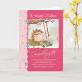 petite-fille voeux d'anniversaire carte de voeux (Fleur jaune)