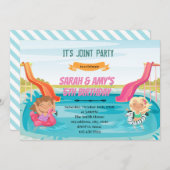 Petite fille Watersilde invitation (Devant / Derrière)