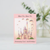 Petite fille's Princess Castle Invitations d'anniv (Debout devant)