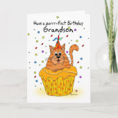 petite-fils carte d'anniversaire avec ginger cupca (Devant)