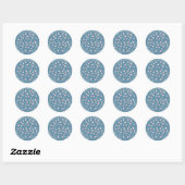 Petite Fleur Bleu Chic Mariage autocollants (Feuille)