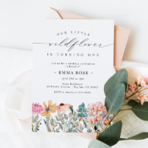 Petite Fleur Fleur sauvage Invitation Anniversaire