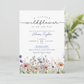 Petite Fleur sauvage Fleur Baby shower Invitation (Debout devant)
