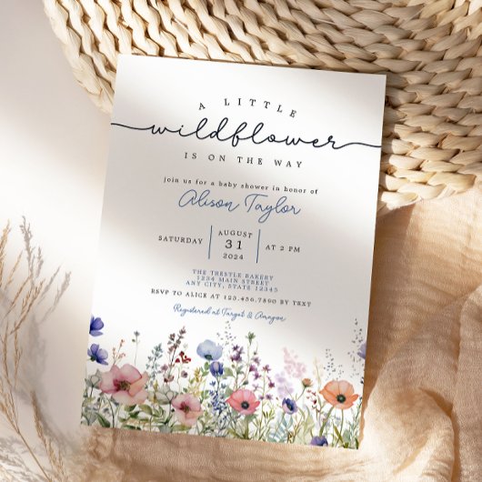 Petite Fleur sauvage Fleur Baby shower Invitation