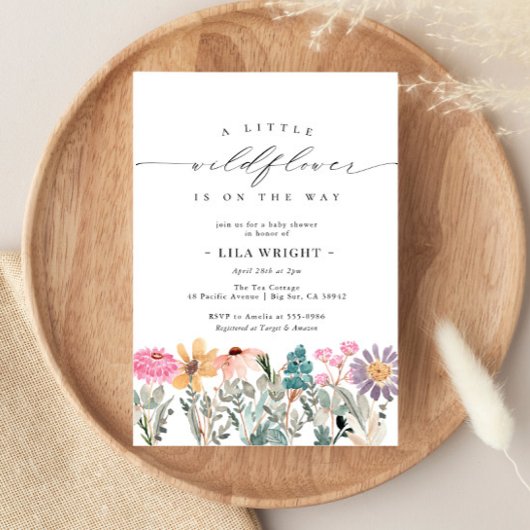 Petite Fleur sauvage Fleur Baby shower Invitation