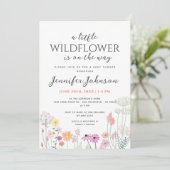 Petite Fleur Sauvage Invitation Simple pour une Ba (Debout devant)