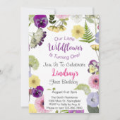 Petite Fleur sauvage Thème Anniversaire Invitation (Devant)