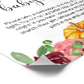 Petite florale citrouille Ne pas dire Poster bébé (Coin)