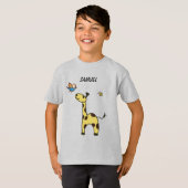 petite girafe mignonne avec ballons T-shirt (Devant entier)