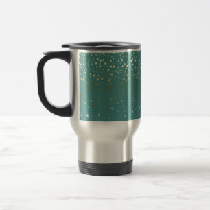 Petite Golden Stars Voyager Café Mug Turquoise