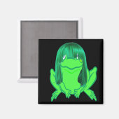 petite grenouille verte avec aimant perruque vert (Recto/Verso)