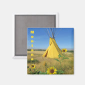 Petite Grosse Corne Tipi Voyage Souvenir Magnet (Recto/Verso)