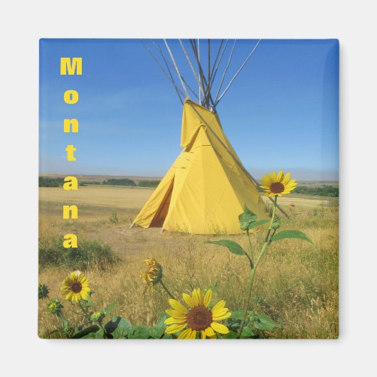 Petite Grosse Corne Tipi Voyage Souvenir Magnet (Devant)