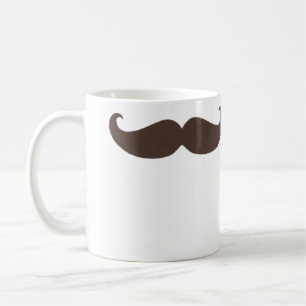 Petite Handlebar Mustache in Brown Koffiemok