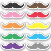  Petite Handlebar Mustache Set Sticker (Voorkant)