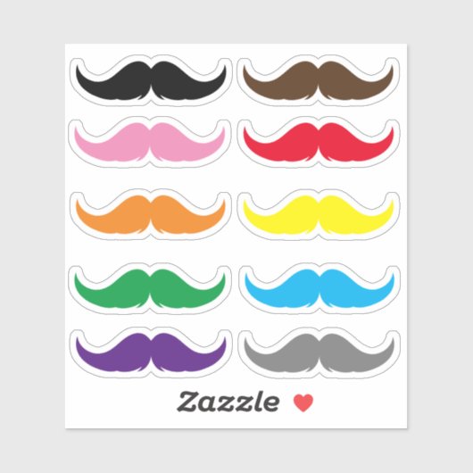  Petite Handlebar Mustache Set Sticker (Vel)