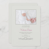 Petite Heart-herdenkingsfotokaart Aankondiging (Voorkant / Achterkant)