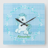 Petite horloge murale bleu Pony (Recto)